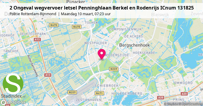 2 Ongeval wegvervoer letsel Penninghlaan Berkel en Rodenrijs ICnum 131825