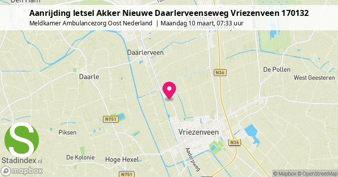 Aanrijding letsel Akker Nieuwe Daarlerveenseweg Vriezenveen 170132