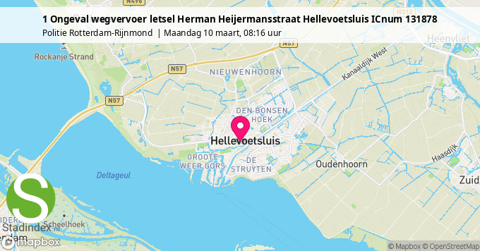 1 Ongeval wegvervoer letsel Herman Heijermansstraat Hellevoetsluis ICnum 131878