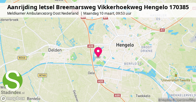 Aanrijding letsel Breemarsweg Vikkerhoekweg Hengelo 170385