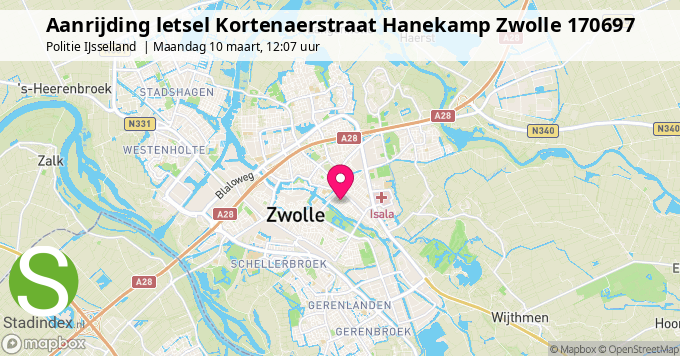 Aanrijding letsel Kortenaerstraat Hanekamp Zwolle 170697