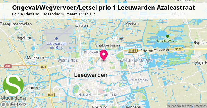 Ongeval/Wegvervoer/Letsel prio 1 Leeuwarden Azaleastraat