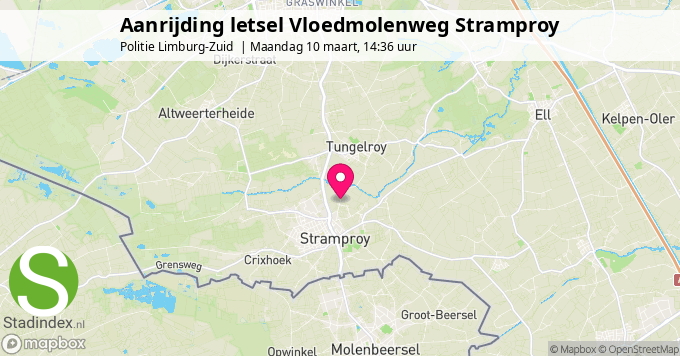 Aanrijding letsel Vloedmolenweg Stramproy