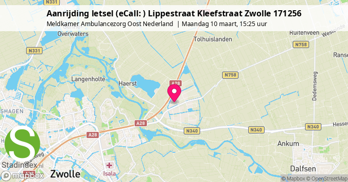 Aanrijding letsel (eCall: ) Lippestraat Kleefstraat Zwolle 171256