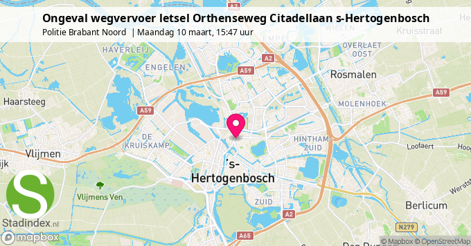 Ongeval wegvervoer letsel Orthenseweg Citadellaan s-Hertogenbosch