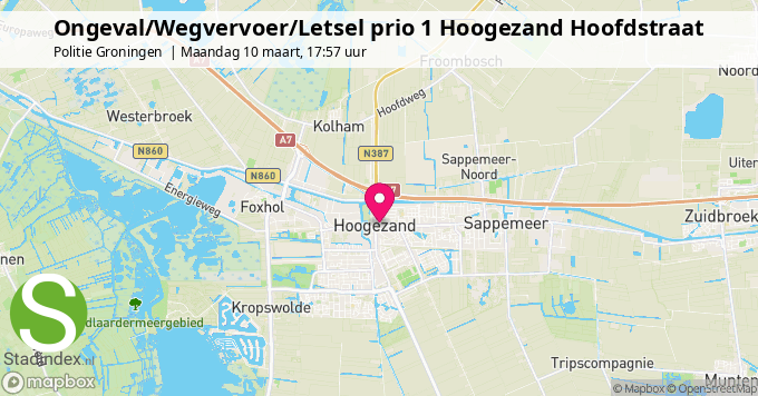 Ongeval/Wegvervoer/Letsel prio 1 Hoogezand Hoofdstraat