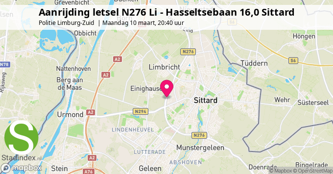 Aanrijding letsel N276 Li - Hasseltsebaan 16,0 Sittard