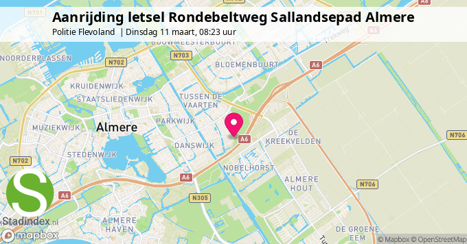 Aanrijding letsel Rondebeltweg Sallandsepad Almere