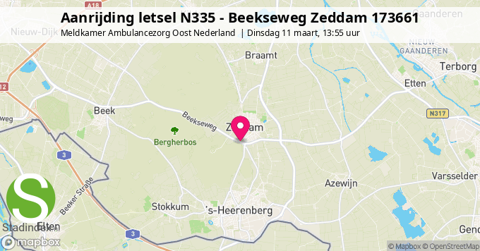 Aanrijding letsel N335 - Beekseweg Zeddam 173661