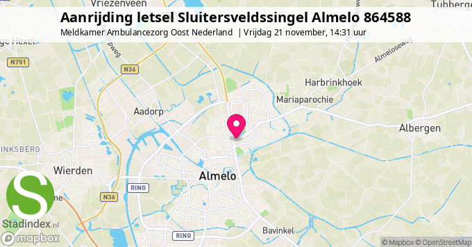 Aanrijding letsel Sluitersveldssingel Almelo 864588