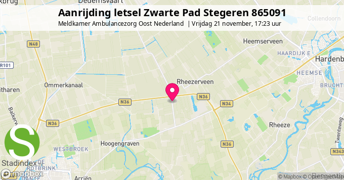 Aanrijding letsel Zwarte Pad Stegeren 865091