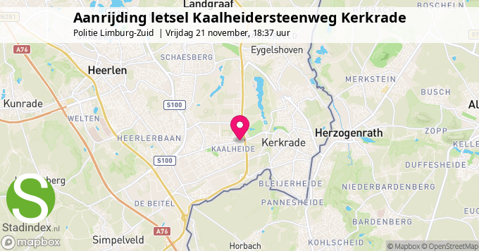 Aanrijding letsel Kaalheidersteenweg Kerkrade