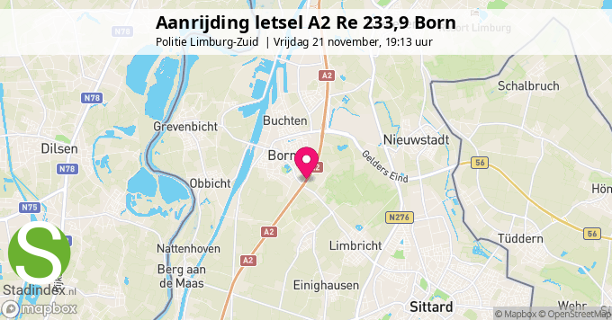Aanrijding letsel A2 Re 233,9 Born