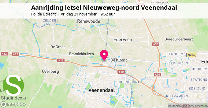 Aanrijding letsel Nieuweweg-noord Veenendaal