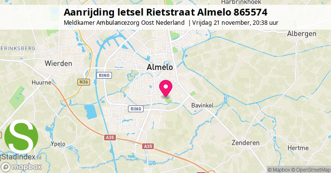Aanrijding letsel Rietstraat Almelo 865574