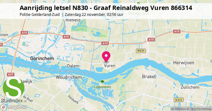 Aanrijding letsel N830 - Graaf Reinaldweg Vuren 866314