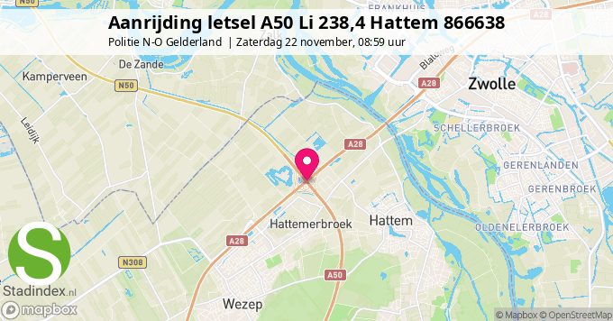 Aanrijding letsel A50 Li 238,4 Hattem 866638