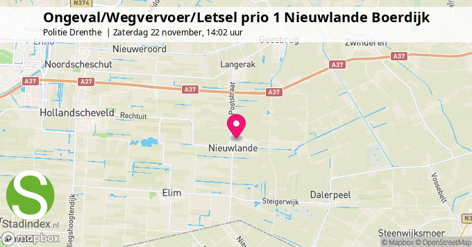 Ongeval/Wegvervoer/Letsel prio 1 Nieuwlande Boerdijk