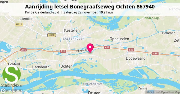 Aanrijding letsel Bonegraafseweg Ochten 867940