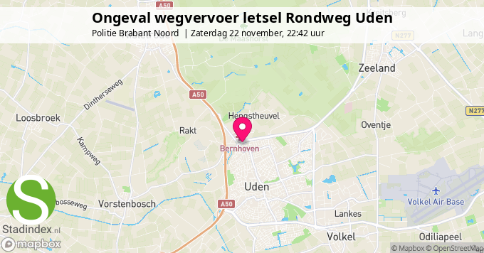 Ongeval wegvervoer letsel Rondweg Uden