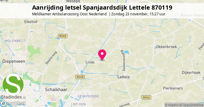 Aanrijding letsel Spanjaardsdijk Lettele 870119
