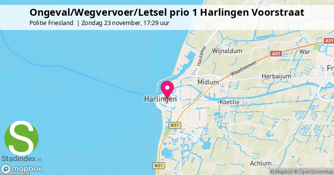 Ongeval/Wegvervoer/Letsel prio 1 Harlingen Voorstraat