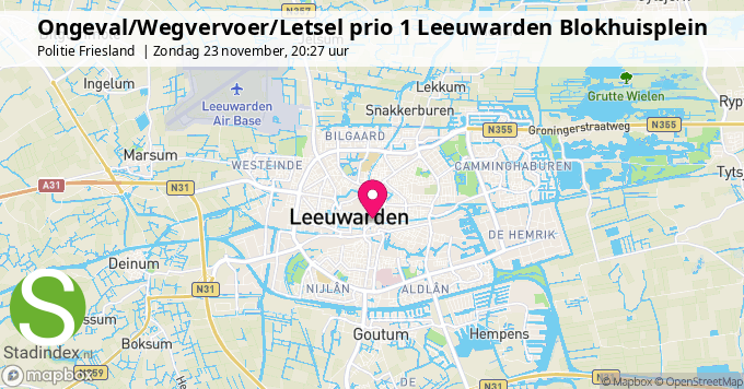 Ongeval/Wegvervoer/Letsel prio 1 Leeuwarden Blokhuisplein