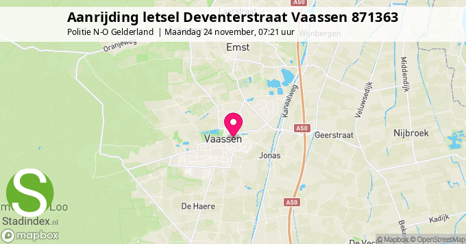 Aanrijding letsel Deventerstraat Vaassen 871363