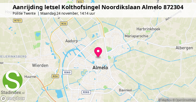 Aanrijding letsel Kolthofsingel Noordikslaan Almelo 872304
