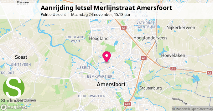 Aanrijding letsel Merlijnstraat Amersfoort