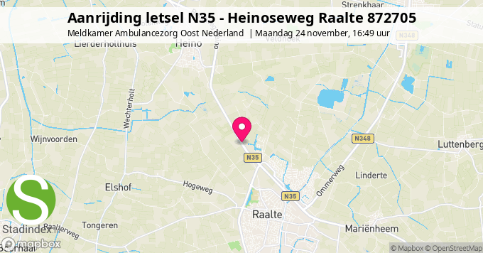 Aanrijding letsel N35 - Heinoseweg Raalte 872705
