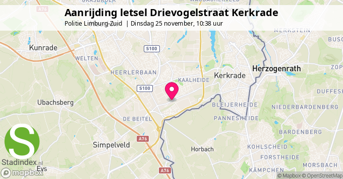 Aanrijding letsel Drievogelstraat Kerkrade