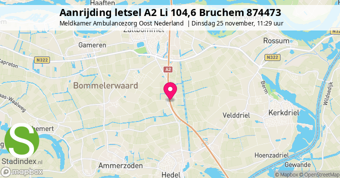 Aanrijding letsel A2 Li 104,6 Bruchem 874473