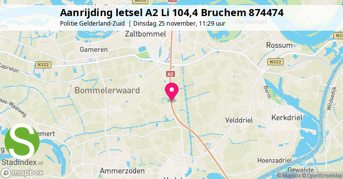 Aanrijding letsel A2 Li 104,4 Bruchem 874474