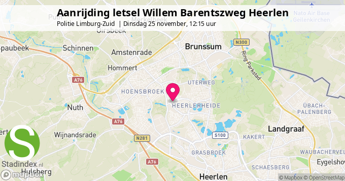 Aanrijding letsel Willem Barentszweg Heerlen