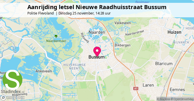 Aanrijding letsel Nieuwe Raadhuisstraat Bussum