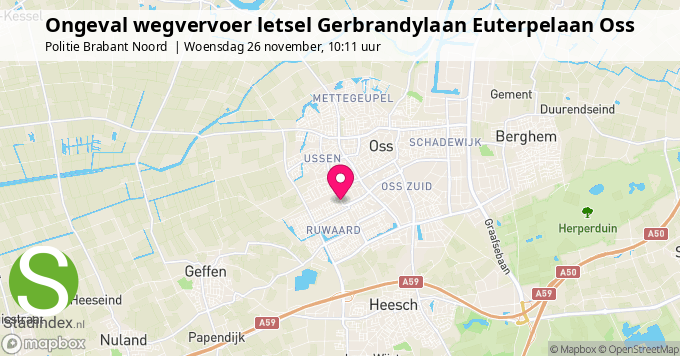 Ongeval wegvervoer letsel Gerbrandylaan Euterpelaan Oss