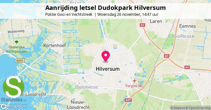 Aanrijding letsel Dudokpark Hilversum