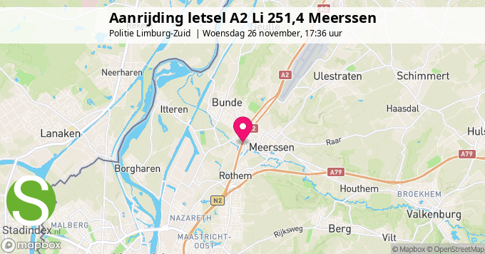 Aanrijding letsel A2 Li 251,4 Meerssen