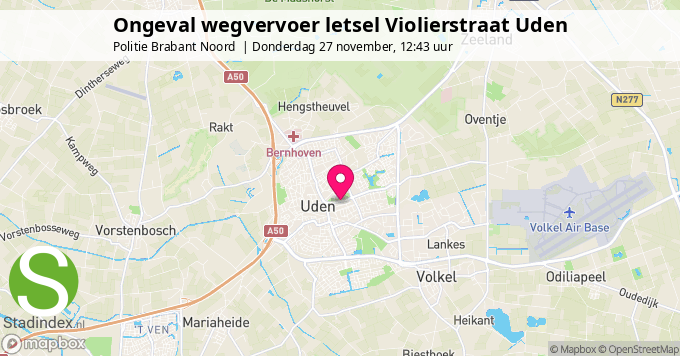 Ongeval wegvervoer letsel Violierstraat Uden
