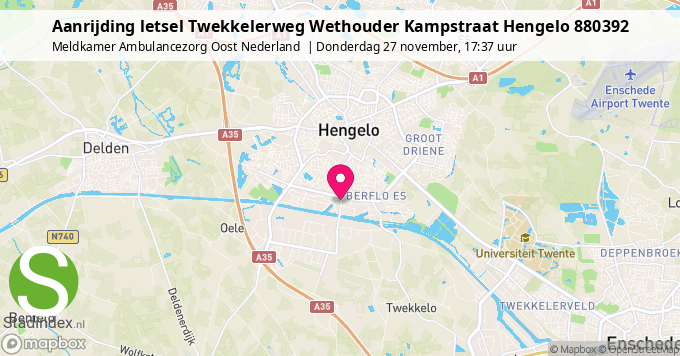 Aanrijding letsel Twekkelerweg Wethouder Kampstraat Hengelo 880392