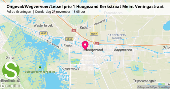 Ongeval/Wegvervoer/Letsel prio 1 Hoogezand Kerkstraat Meint Veningastraat