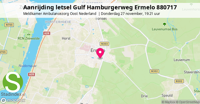 Aanrijding letsel Gulf Hamburgerweg Ermelo 880717