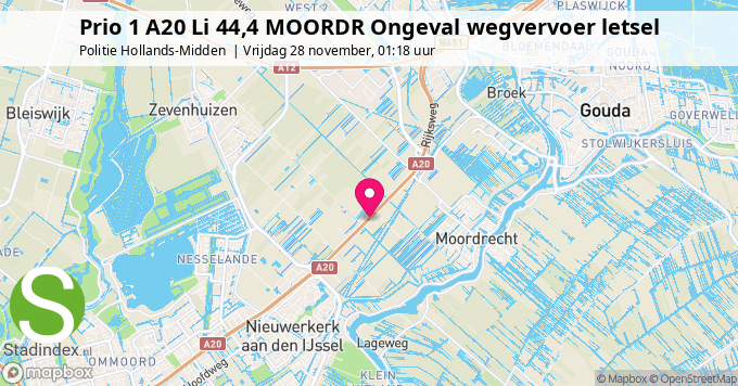 Prio 1 A20 Li 44,4 MOORDR Ongeval wegvervoer letsel