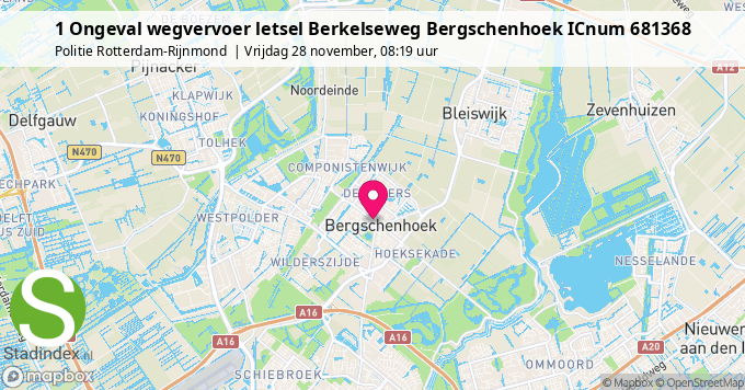 1 Ongeval wegvervoer letsel Berkelseweg Bergschenhoek ICnum 681368