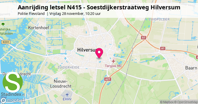 Aanrijding letsel N415 - Soestdijkerstraatweg Hilversum