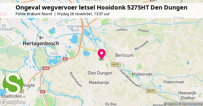 Ongeval wegvervoer letsel Hooidonk 5275HT Den Dungen