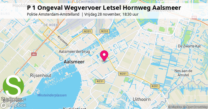 P 1 Ongeval Wegvervoer Letsel Hornweg Aalsmeer