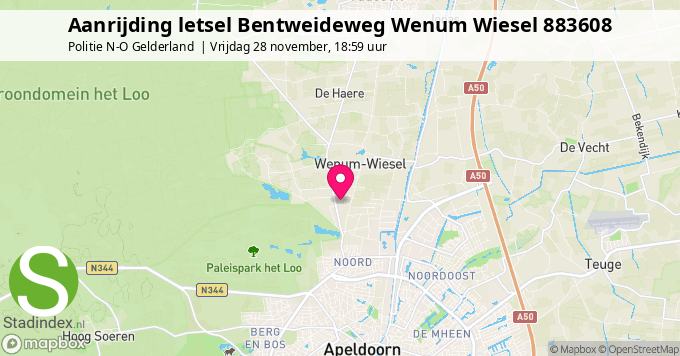 Aanrijding letsel Bentweideweg Wenum Wiesel 883608