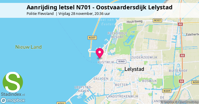 Aanrijding letsel N701 - Oostvaardersdijk Lelystad